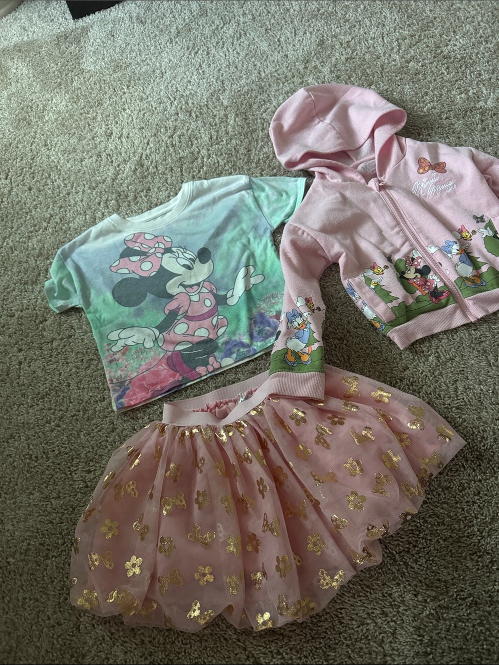 Minne mouse shirt and skirt set with hoodie